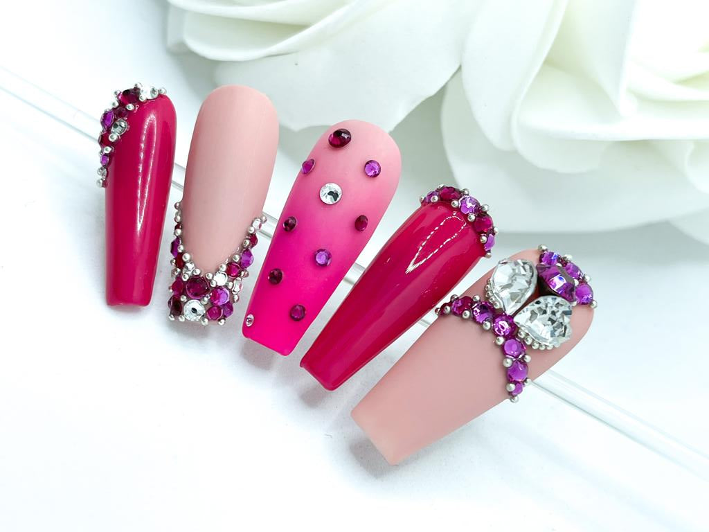 easy simple rhinestone nail designs