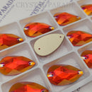 Zodiac Crystal Peardrop Sew on Stone - Fire Opal