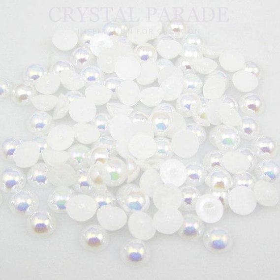 Zodiac Flatback Pearls - White AB (P37)