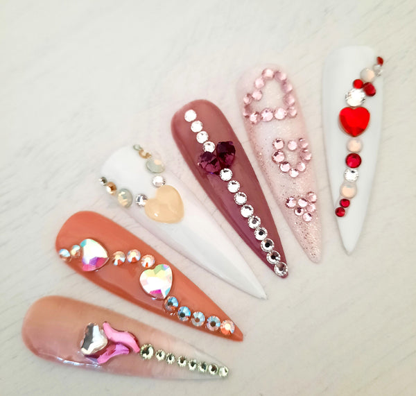 5 ways to incorporate crystal hearts into your Valentine’s Day nail art