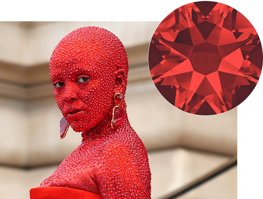 doja cat red swarovski dress Doja Cat Gets Ready for Schiaparelli Wearing Stunning Red Outfit & 30,000 Crystals | Vogue France