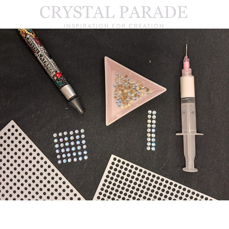 Rhinestone Placement Guidance Grid Stencils - Straight Lines SS16 (4mm)