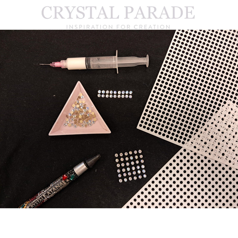Rhinestone Placement Guidance Grid Stencils - Straight Lines SS16 (4mm)