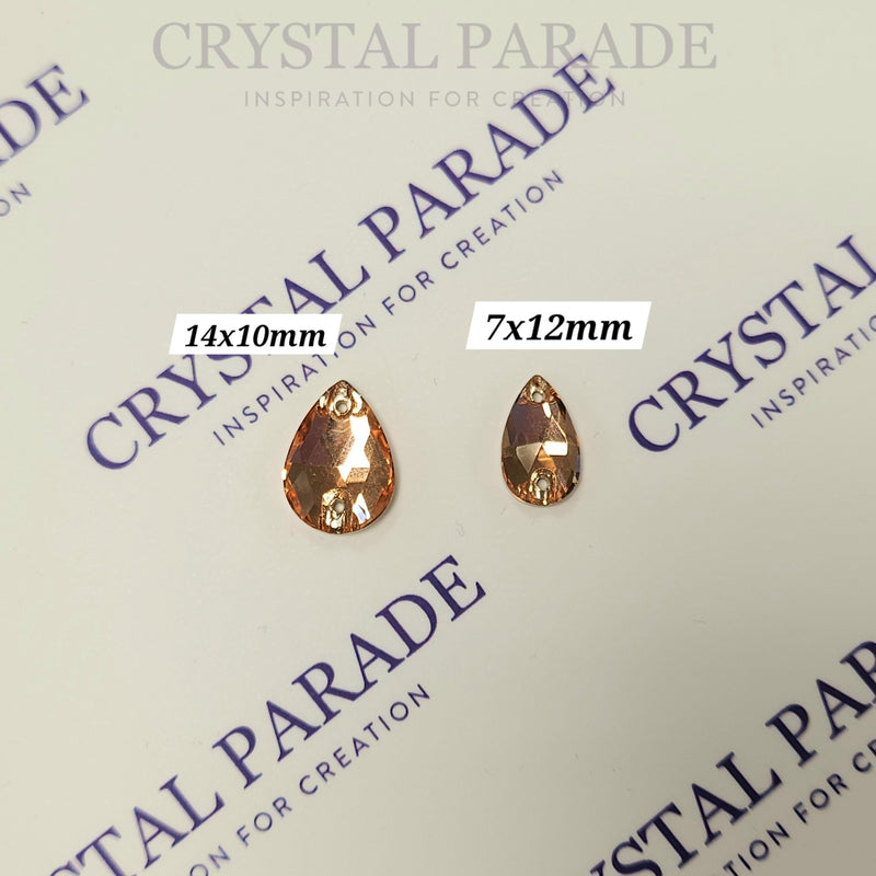 Zodiac Crystal Peardrop Sew on Stone - Light Peach