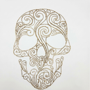 Zodiac Hotfix Crystal Iron on Transfers - Skull (Mine Gold)