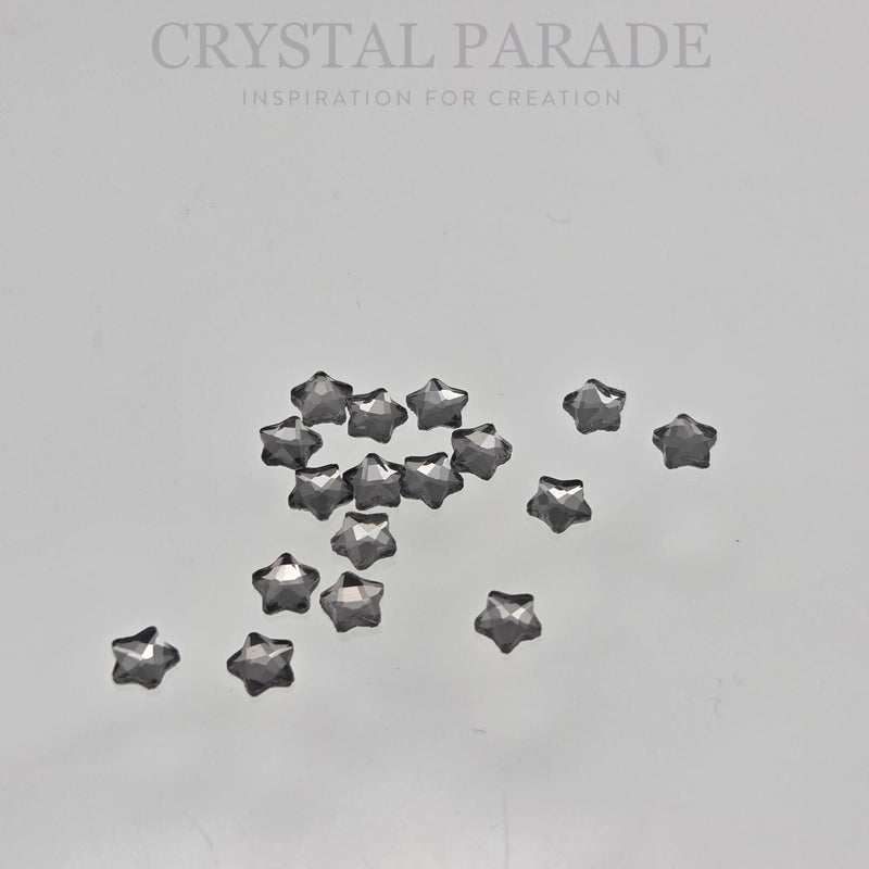 Zodiac Star Flower Shape 4mm Black Diamond - Pack of 50