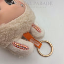 Hand Embellished Labubu Style Keychain - Soy Milk