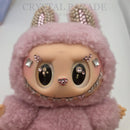 Hand Embellished Labubu Style Keychain - Lychee Berry