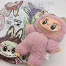 Hand Embellished Labubu Style Keychain - Lychee Berry