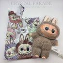 Hand Embellished Labubu Style Keychain - Toffee