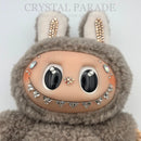 Hand Embellished Labubu Style Keychain - Toffee