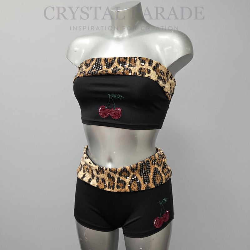 Embellished Leopard Print Cherry Rave Set - Size S