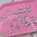 Zodiac Crystal Leaf Shape 8mm Clear - Pack of 20