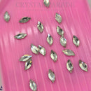 Zodiac Crystal Leaf Shape 8mm Clear - Pack of 20