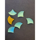 Preciosa Ribbed Glass Cabochon Fan - Aquamarine