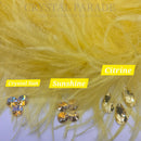Corded Ostrich Feathers 3ply - Yellow 1 metre