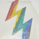 Zodiac Hotfix Crystal Iron on Transfers - Rainbow Lightning Bolt