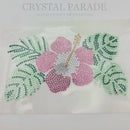 Zodiac Hotfix Crystal Iron on Transfers - Hisbiscus With Leaves