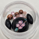 Nail Art Crystal Placement Kit - Black & Pink