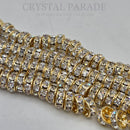 Preciosa Rondelles Clear Crystals - Gold Plated (Smooth)