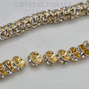 Preciosa Rondelles Clear Crystals - Gold Plated (Smooth)