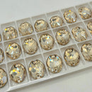 Zodiac Crystal Oval Sew on Stone - Golden Shadow