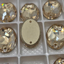 Zodiac Crystal Oval Sew on Stone - Golden Shadow