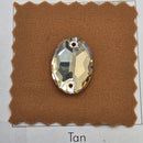 Zodiac Crystal Oval Sew on Stone - Golden Shadow