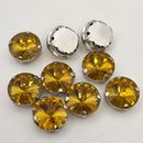 Luna Rivoli Sew on Stone in Silver Setting - Topaz