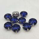 Luna Rivoli Sew on Stone in Silver Setting - Sapphire