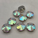 Luna Rivoli Sew on Stone in Silver Setting - AB