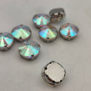 Luna Rivoli Sew on Stone in Silver Setting - AB