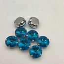Luna Rivoli Sew on Stone in Silver Setting - Aquamarine