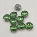 Luna Rivoli Sew on Stone in Silver Setting - Light Peridot