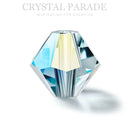 Preciosa Bicone Bead Silver Aquamarine AB
