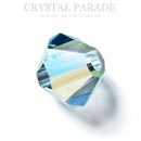 Preciosa Bicone Bead Silver Aquamarine AB