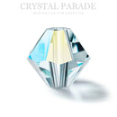 Preciosa Bicone Bead Silver Aquamarine AB