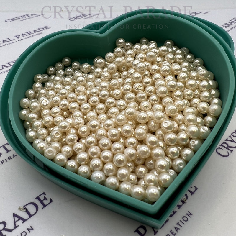 Preciosa Vintage Half-Drilled Round Pearls - Creamrose