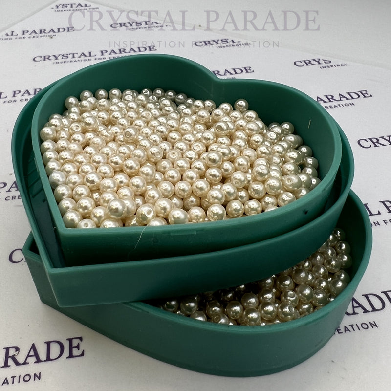 Preciosa Vintage Half-Drilled Round Pearls - Creamrose