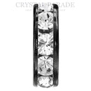 Preciosa Large Hole Rondelles Clear Crystal - Black (smooth)
