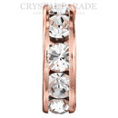 Preciosa Large Hole Rondelles Clear Crystal - Rose Gold (Smooth)
