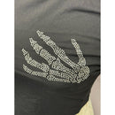 Embellished Skeleton Hands Baby Tee - Size M