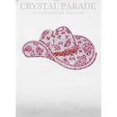 Embellished Pink Cowboy Hat White T-Shirt - Size Medium