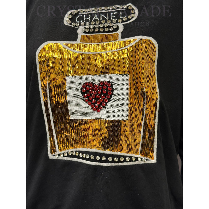 Embellished Chanel Style Longsleeve Jumper Black - Size Large