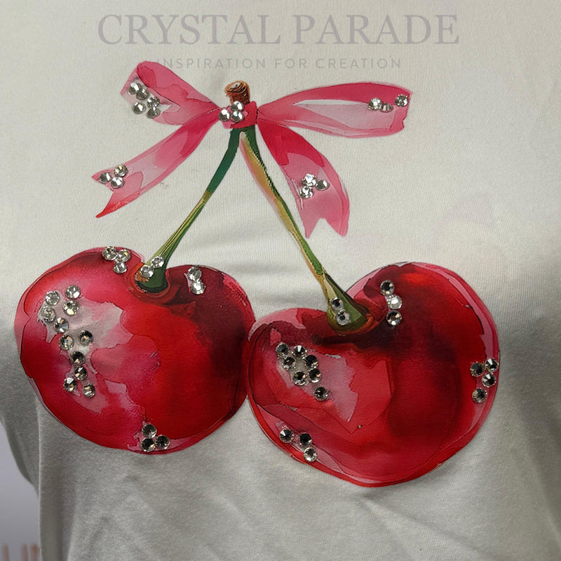 Embellished Cherry Bow T-Shirt White - Size Small (8)