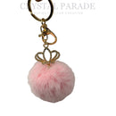 Diamante Crown Keyring with Pom Pom