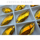 Zodiac Crystal Navette Sew on Stone - Sunshine