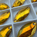 Zodiac Crystal Navette Sew on Stone - Sunshine
