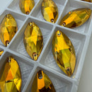 Zodiac Crystal Navette Sew on Stone - Sunshine