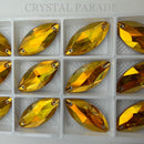 Zodiac Crystal Navette Sew on Stone - Sunshine